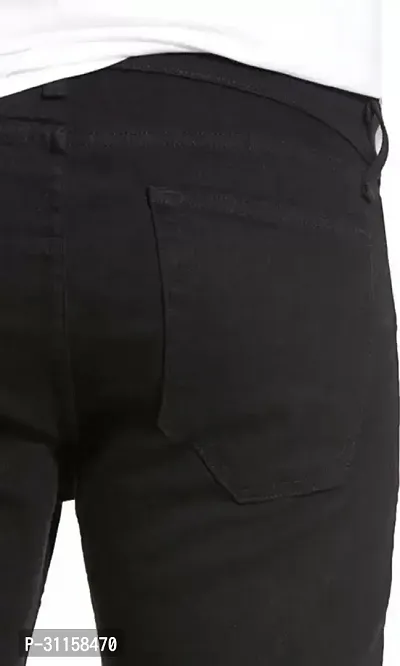 Stylish Black Denim Mid-Rise Jeans For Men-thumb4