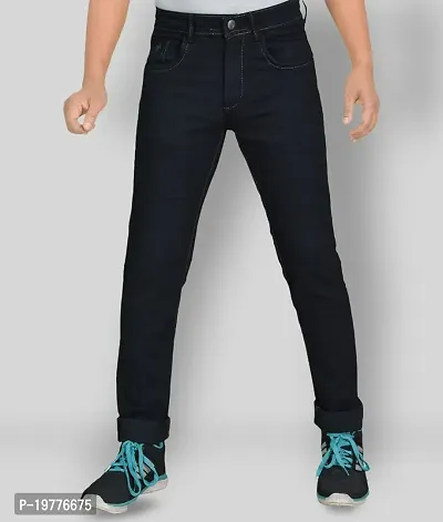 Reliable Black Denim Mid-Rise Jeans For Men