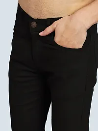 Elegant Black Denim Solid Jeans For Men And Boys-thumb3