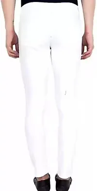 Reliable White Cotton Blend Mid-Rise Jeans For Men-thumb1