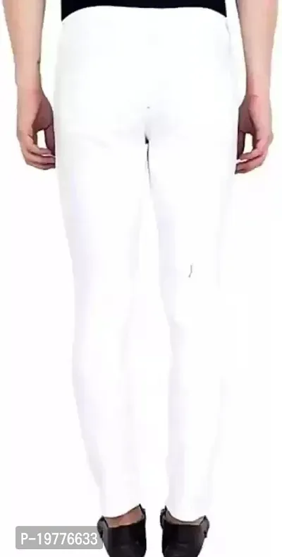 Reliable White Cotton Blend Mid-Rise Jeans For Men-thumb2