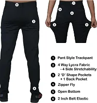 Linaria Stylish Black Cotton Blend Solid Regular Fit Trouser For Men-thumb2