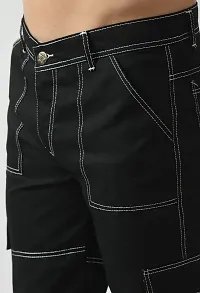 Stylish Black Denim Solid Mid-Rise Jeans For Men-thumb3