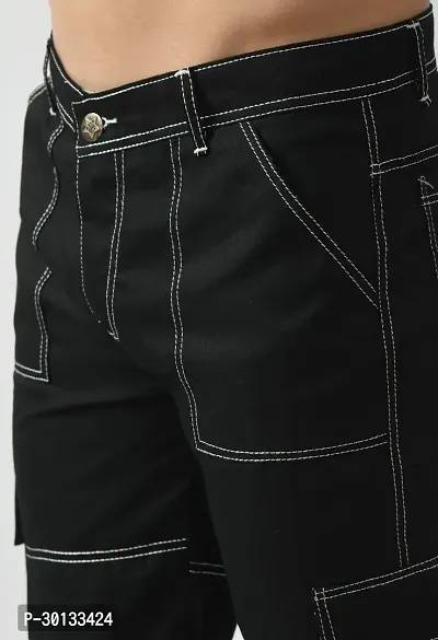 Stylish Black Denim Solid Mid-Rise Jeans For Men-thumb4