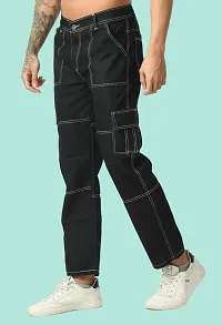 Elegant Black Denim Solid Jeans For Men And Boys-thumb2