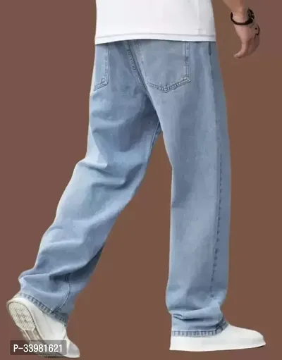 Comfortable Blue Denim Mid-Rise Jeans For Men-thumb2