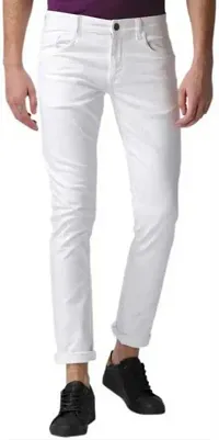 Reliable White Denim Mid-Rise Jeans For Men-thumb1