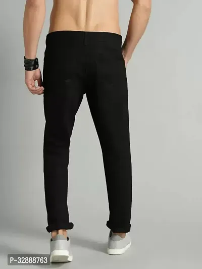 Stylish Black Denim Mid-Rise Jeans For Men-thumb2