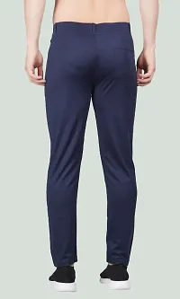 Stylish Blue Polyester Spandex Solid Track Pant For Men-thumb1