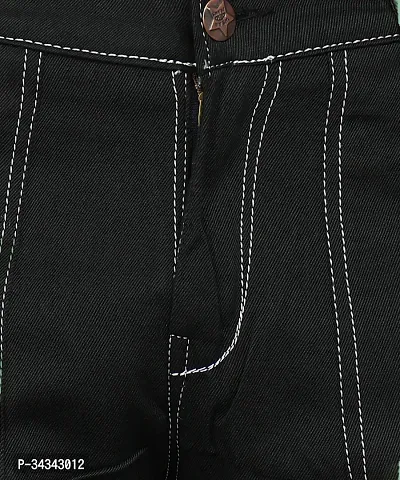 Elegant Black Denim Solid Jeans For Men And Boys-thumb4