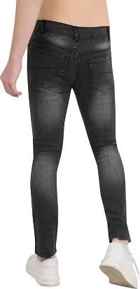 Classic Grey Cotton Blend Solid Jeans For Men-thumb1