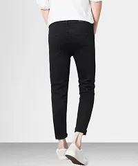 Elegant Black Denim Solid Jeans For Men And Boys-thumb1