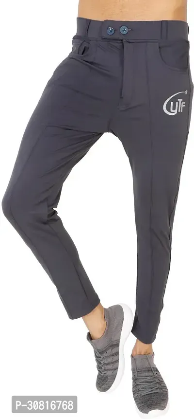 Linaria Stylish Blue Lycra Blend Solid Regular Fit Trouser For Men-thumb4