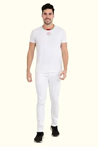 Stylish White Cotton Blend Mid-Rise Jeans For Men-thumb1