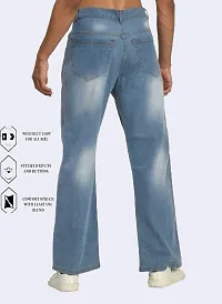 Elegant Light Blue Cotton Blend Solid Jeans For Men-thumb1