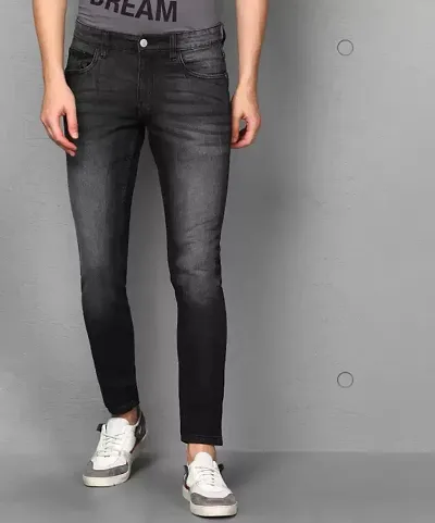 DAKWINS Stylish Dark Mid-Rise Jeans For Men