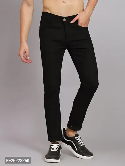 Stylish Cotton Blend Mid-Rise Jeans For Men