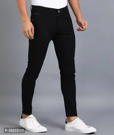 Stylish Cotton Blend Mid-Rise Jeans For Men-thumb2