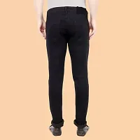 Stylish Black Denim Distress Mid-Rise Jeans For Men-thumb1