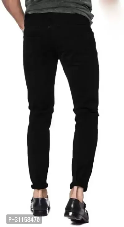 Stylish Black Denim Mid-Rise Jeans For Men-thumb2