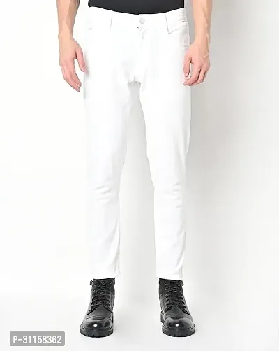 Stylish White Denim Mid-Rise Jeans For Men-thumb2