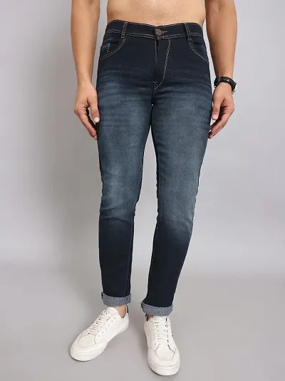 COMFITS Mens Blue Regular Slim fit Tapered Stretchable Jeans