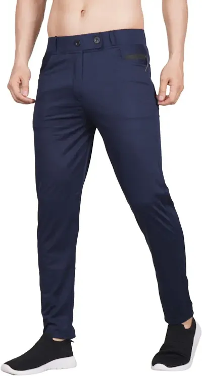 Mevan Stylish Lycra Blend Solid Regular Fit Trouser For Men