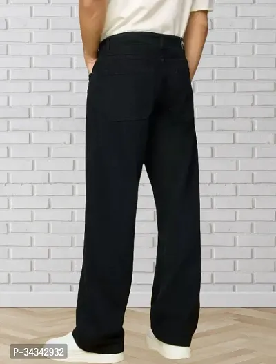 Elegant Black Denim Solid Jeans For Men And Boys-thumb2