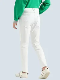 Stylish White Denim Solid Mid-Rise Jeans For Men-thumb1