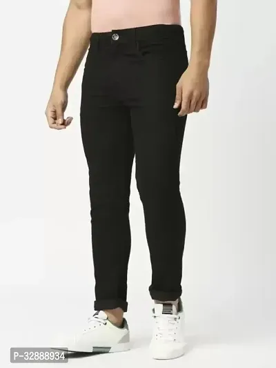 Stylish Black Denim Mid-Rise Jeans For Men-thumb3