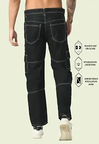 Stylish Black Solid Mid-Rise Jeans For Men-thumb1