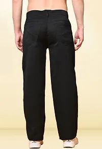 Elegant Black Denim Solid Jeans For Men-thumb1