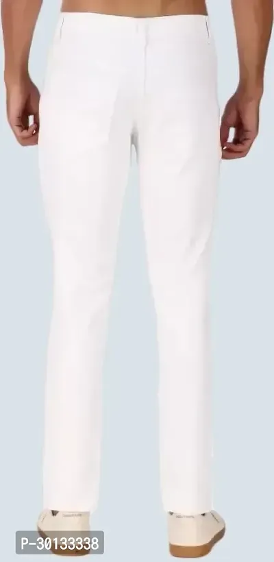 Stylish White Denim Distress Mid-Rise Jeans For Men-thumb2