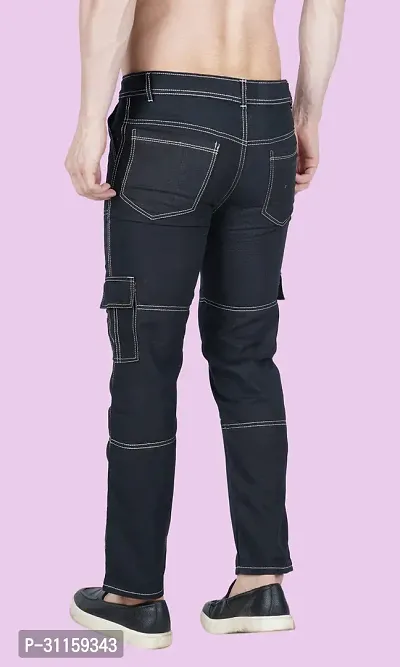 Stylish Black Denim Mid-Rise Jeans For Men-thumb2