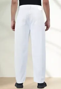 Elegant White Denim Solid Jeans For Men And Boys-thumb1