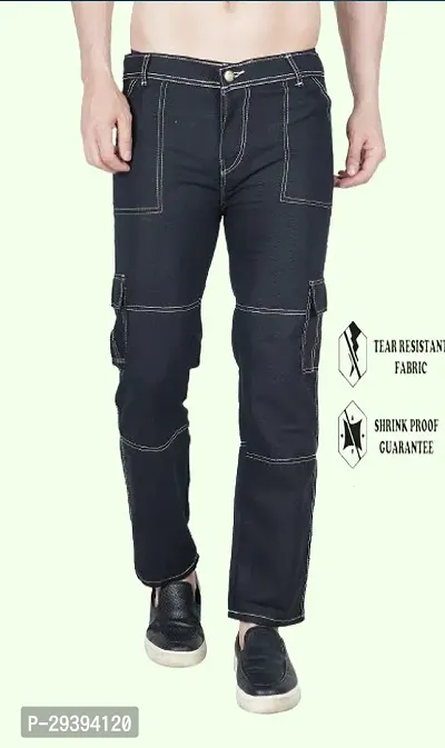 Stylish Black Solid Mid-Rise Jeans For Men-thumb0