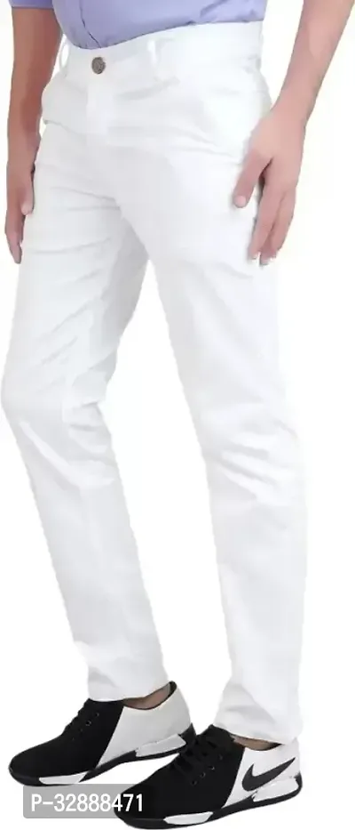 Stylish White Denim Mid-Rise Jeans For Men-thumb3