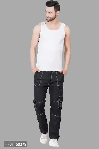 Stylish Black Cotton Blend Mid-Rise Jeans For Men-thumb3