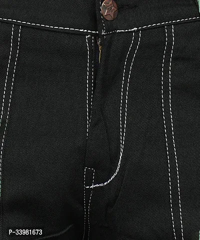 Comfortable Black Denim Mid-Rise Jeans For Men-thumb4