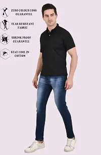 Stylish Blue Cotton Blend Mid-Rise Jeans For Men-thumb3