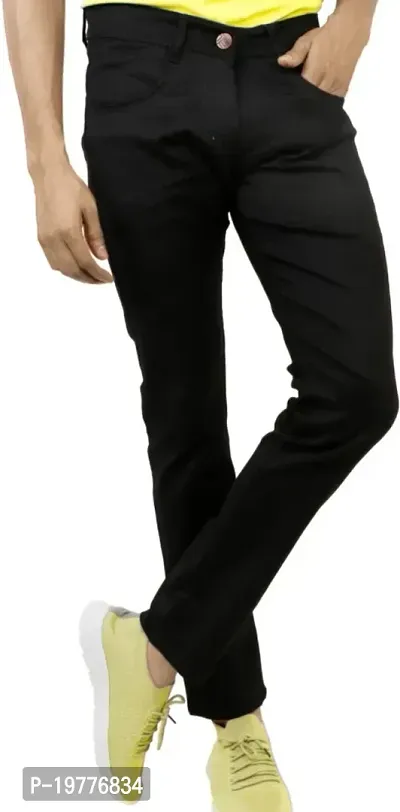 Reliable Black Denim Mid-Rise Jeans For Men