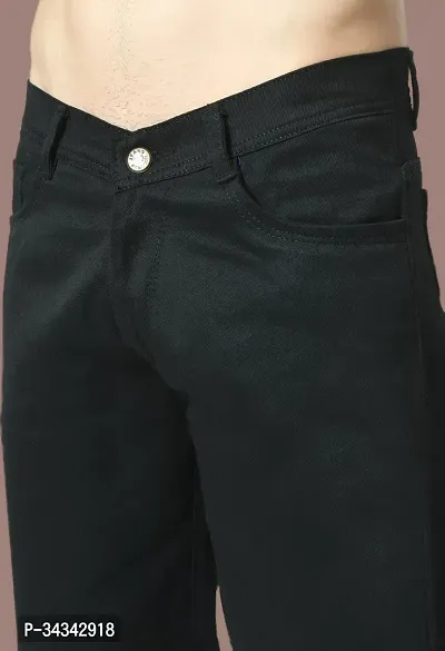 Elegant Black Denim Solid Jeans For Men And Boys-thumb5