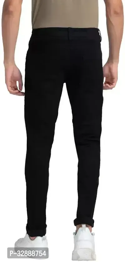 Stylish Black Denim Mid-Rise Jeans For Men-thumb2