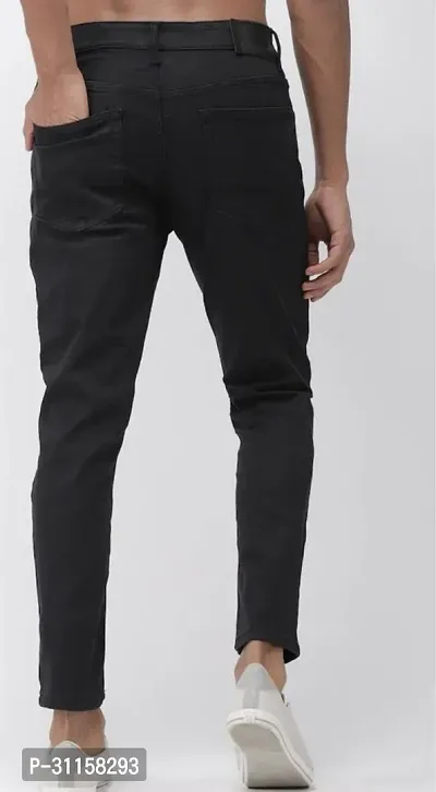 Stylish Black Denim Mid-Rise Jeans For Men-thumb2