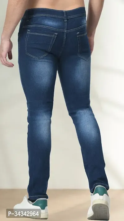 Elegant Blue Denim Distress Jeans For Men And Boys-thumb2