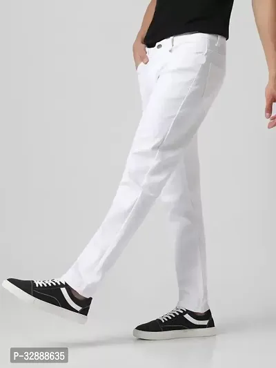 Stylish White Denim Mid-Rise Jeans For Men-thumb4