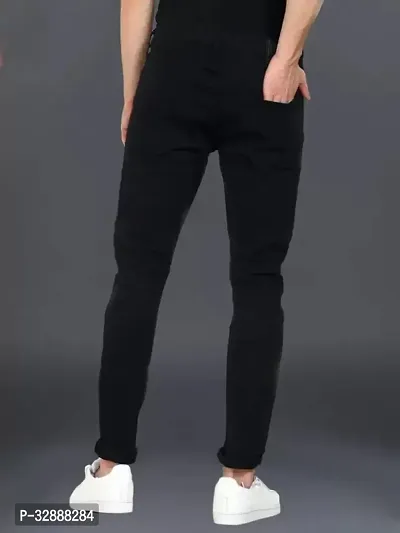 Stylish Black Denim Mid-Rise Jeans For Men-thumb2