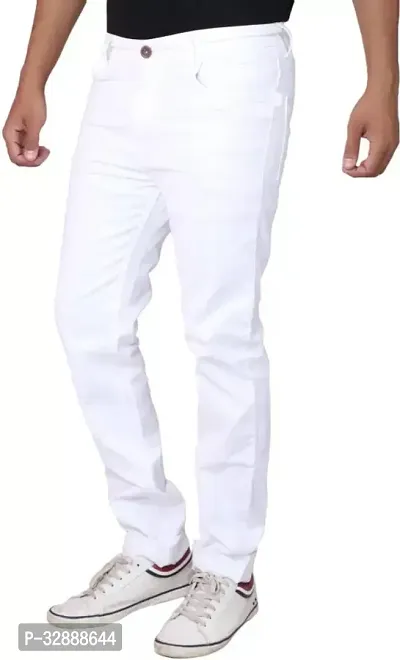 Stylish White Denim Mid-Rise Jeans For Men-thumb4