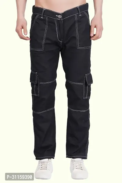 Stylish Black Cotton Blend Mid-Rise Jeans For Men-thumb0