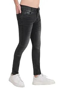 Stylish Black Cotton Blend Mid-Rise Jeans For Men-thumb2